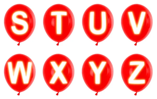 Red balloons S-Z — Stock Photo, Image