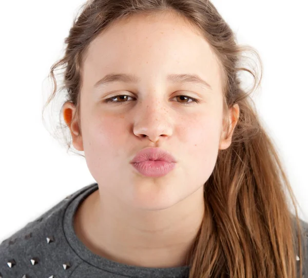 Dívku políbil — Stock fotografie