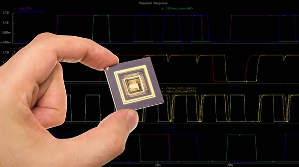 Mikroprocesszor a kezében — Stock Fotó
