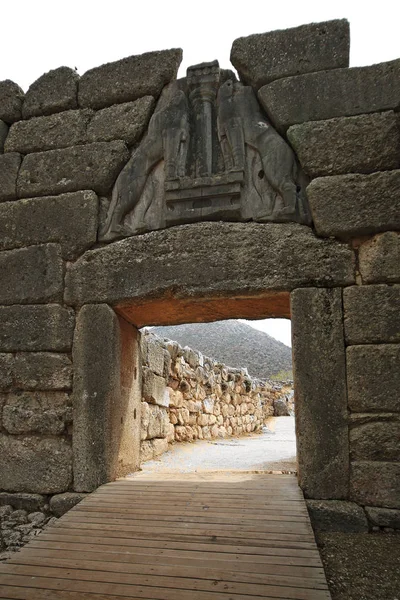그리스의 미케네에 있는 사자 문 — 스톡 사진