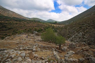 Mycenae ve antik kentin kalıntıları çevresinde peyzaj