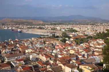 Palamidi Kalesi, Yunanistan Nafplio şehrin eski kısmı görünümünü