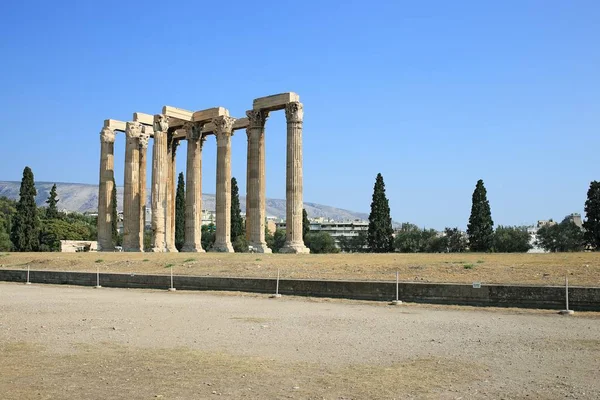 Reruntuhan kuil kuno Zeus, Athena, Yunani — Stok Foto
