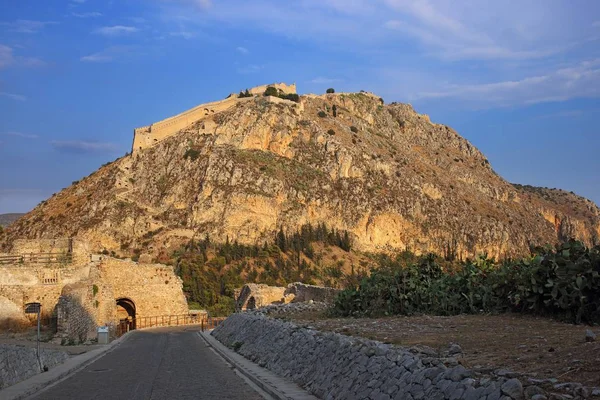 Forteresse de Palamidi au sommet de la colline, Nauplie, Grèce — Photo