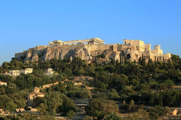 Vista de la Acrópolis de Atenas desde el antiguo Ágora —  Fotos de Stock