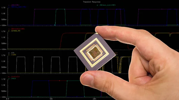 Microprocessador na mão — Fotografia de Stock