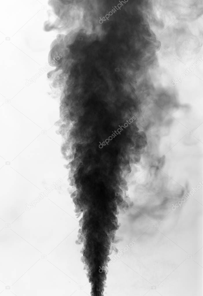 Black smoke on white