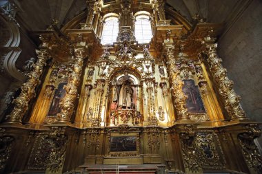 Segovia, İspanya, 9 Mayıs 2017. Segovia, İspanya. Gotik katedral iç. Bu katedralde Ortaçağ Gotik mimarisinin güzel bir örneği.
