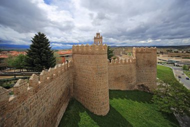 Avila Ortaçağ Kalesi duvar, Castilla y Leon, İspanya