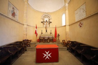 Segovia, İspanya, 9 Mayıs 2017. Saint Cross church (Iglesia de Santa Cruz), Segovia, İspanya. Eski Tapınakçılar Kilisesi