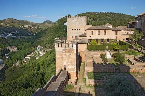 Alcazaba (fortress) of Alhambra view from the tower, Granada, Spain — Stock Photo, Image