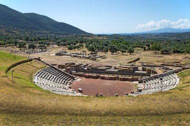 Eski Messene şehir kalıntıları Odeon, Moreloponnese, Yunanistan