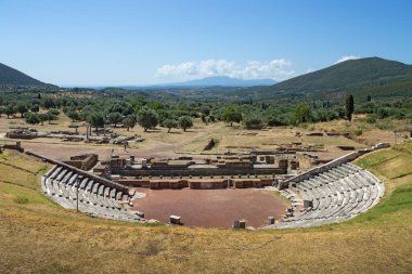 Eski Messene şehir kalıntıları Odeon, Moreloponnese, Yunanistan