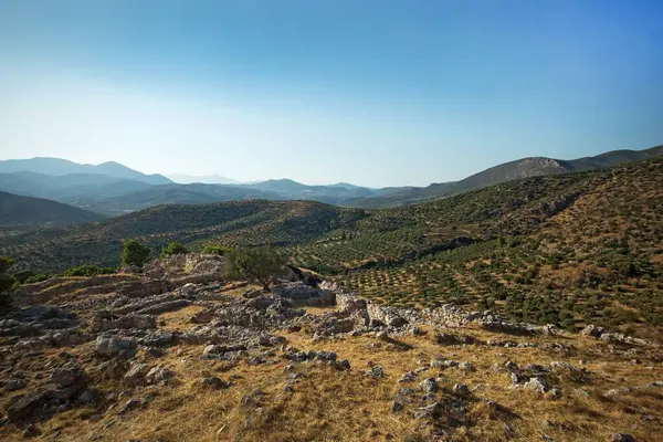 Mykene Archäologische Stätte Der Nähe Von Mykines Argolis Peloponnes Griechenland — Stockfoto