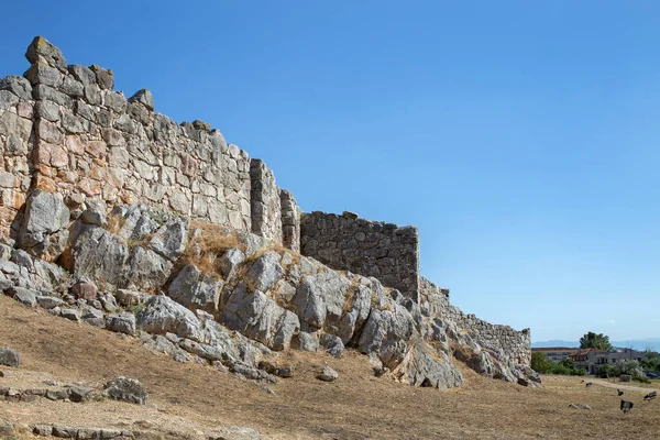 Ruines Ancienne Acropole Tiryns Site Archéologique Mycénien Argolis Dans Péloponnèse Image En Vente