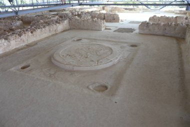 Pylos, Moreloponese, Yunanistan 'daki Kral Nestor sarayının kalıntıları