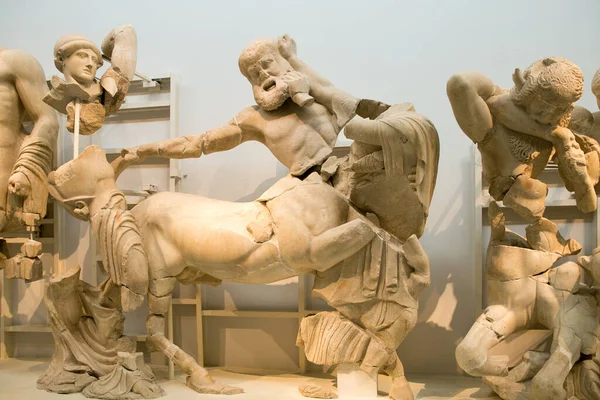 Starożytna Olimpia Grecja Sierpnia 2019 Starożytna Grecka Świątynia Szczegóły Architektoniczne — Zdjęcie stockowe