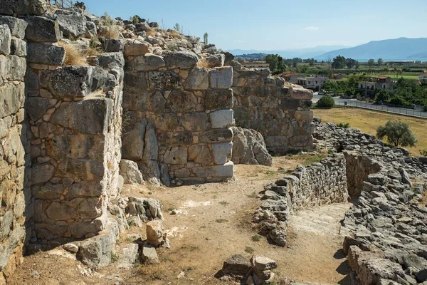 Ruines Ancienne Acropole Tiryns Site Archéologique Mycénien Argolis Dans Péloponnèse Images De Stock Libres De Droits