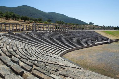 Yunanistan 'ın Moreloponnese kentindeki antik Messene şehir kalıntıları