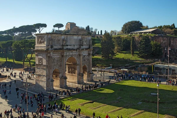 Arco Constantino Fórum Romano Roma Itália — Fotografia de Stock