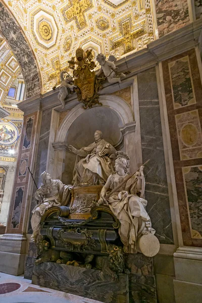 Vaticano Roma Italia Enero 2020 Interior Catedral San Pedro Del — Foto de Stock