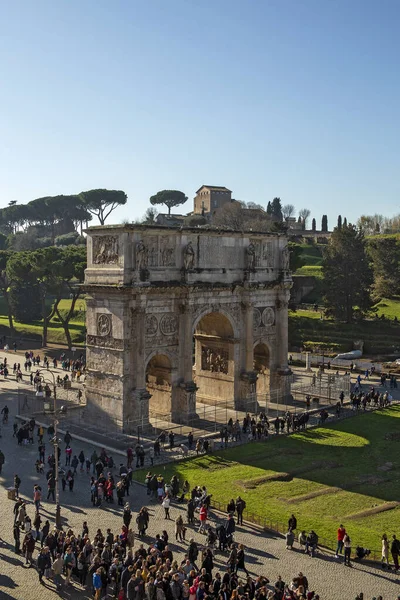 Arco Constantino Fórum Romano Este Arco Fica Bem Perto Coliseu — Fotografia de Stock