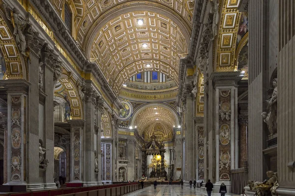 Interior Catedral San Pedro Del Vaticano Catedral Más Grande Mos — Foto de Stock