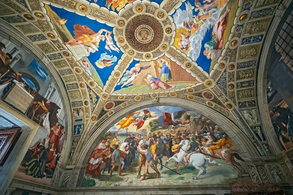 Vaticano Italia Enero 2020 Stanze Rafael Pinturas Museo Del Vaticano —  Fotos de Stock