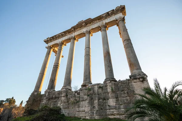 Ruinas Del Templo Saturno Foro Romano Roma Italia — Foto de Stock