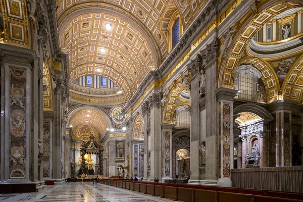 Vaticano Roma Italia Enero 2020 Interior Catedral San Pedro Del — Foto de Stock