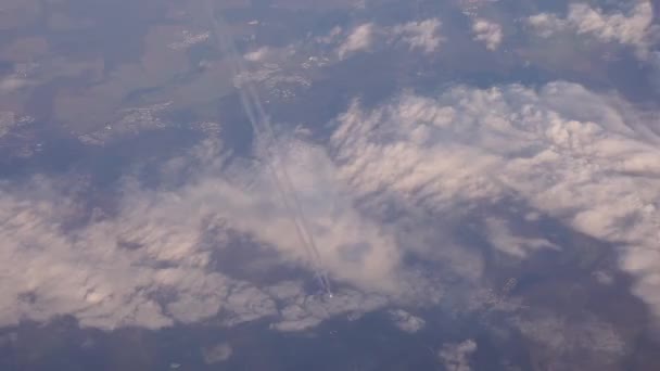 Avión Volando Sobre Tierra Vista Desde Arriba — Vídeo de stock