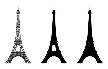 Eiffel tower siyah siluet