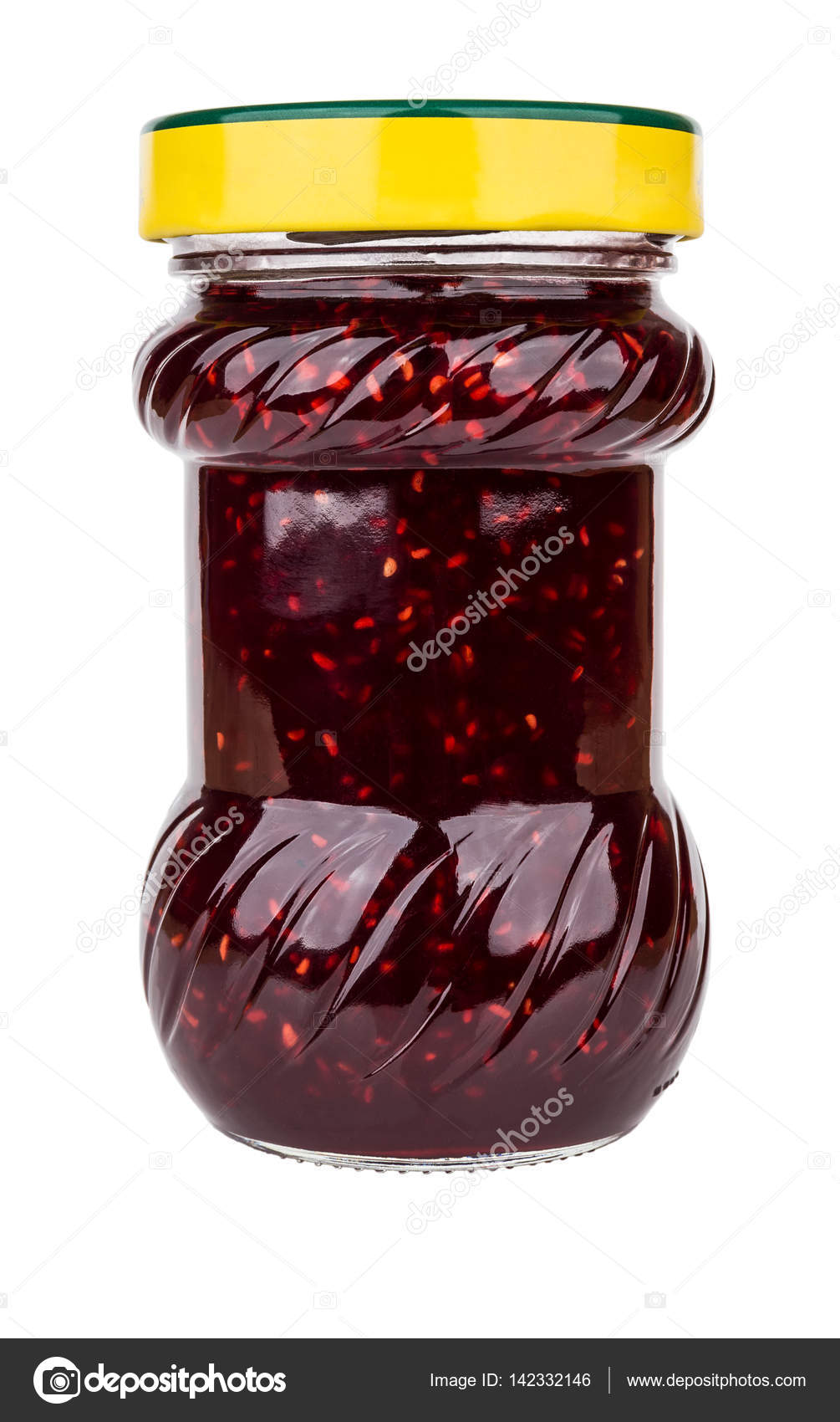 Download Glass Transparent Jar With Raspberry Jam Isolated On White Stock Photo C Firstblood 142332146 Yellowimages Mockups