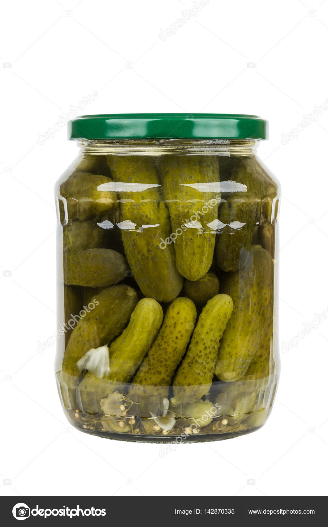 Download Closed Glass Transparent Jar With Gherkins Isolated On White Stock Photo C Firstblood 142870335 Yellowimages Mockups