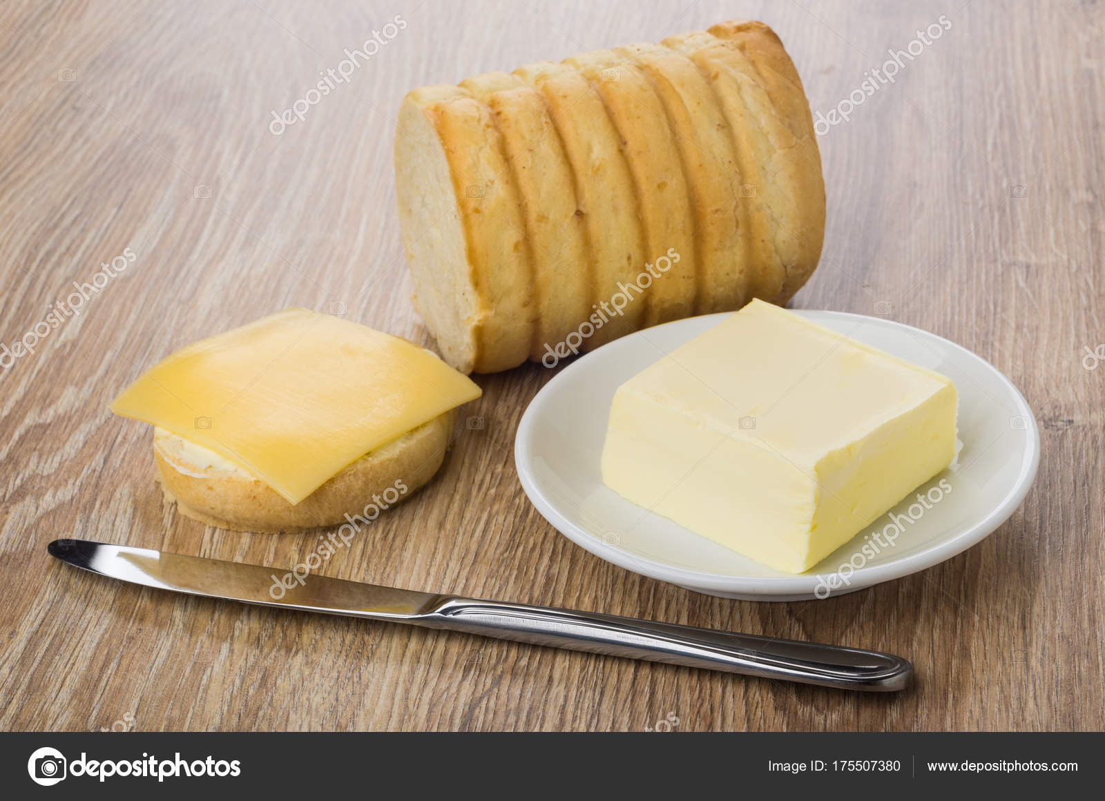 Piece Of Bread Butter Sandwich With Butter And Cheese Knife Stock Photo Image By C Firstblood