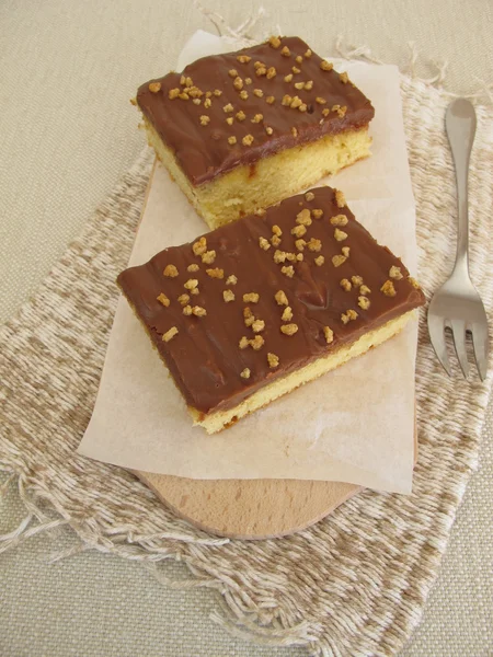 Mineral water cake with chocolate and almonds — Stock Photo, Image