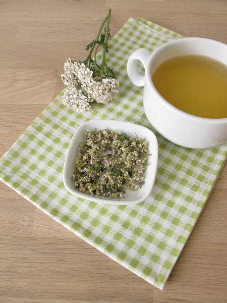 Herbal tea with yarrow — Stock Photo, Image