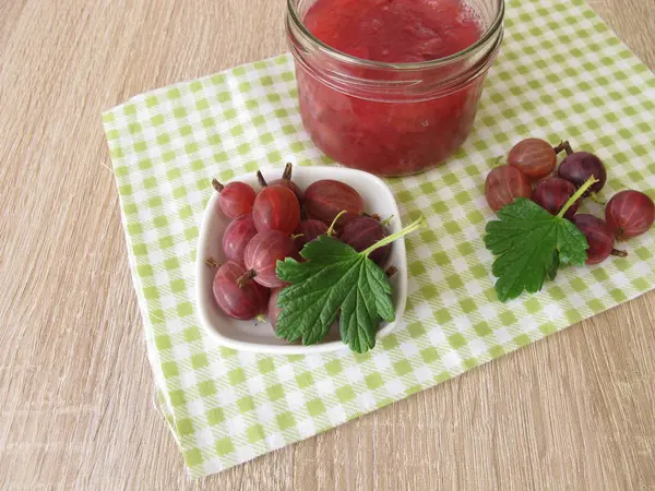 Marmelade Aus Stachelbeeren Glas — Stockfoto