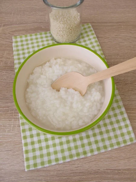 Congee Mit Reis Schüssel — Stockfoto