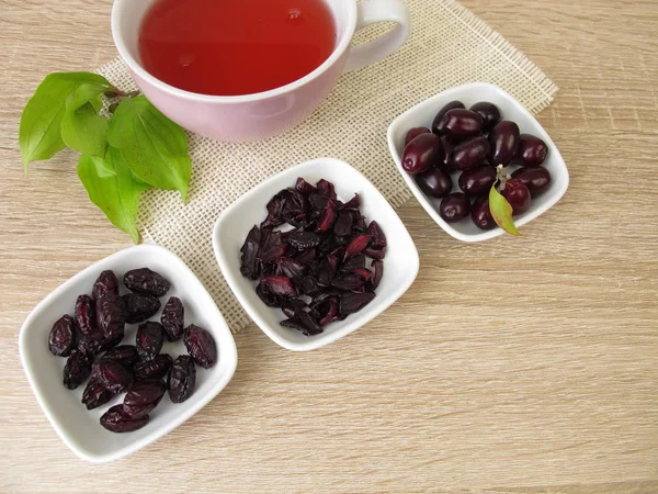 Fruit Tea Dried Cornelian Cherry — Stock Photo, Image