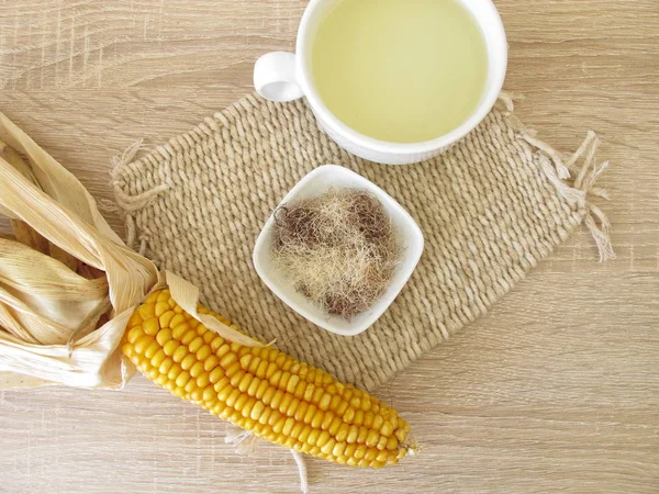 Чай Кукурузным Шелком Стигма Maydis — стоковое фото