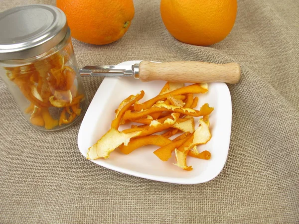 Casca Laranja Seca Laranjas Orgânicas — Fotografia de Stock