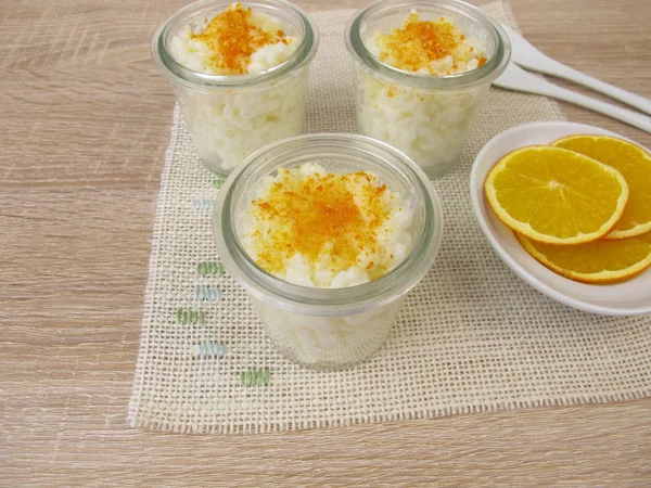 Rice Pudding Orange Sugar — Stock Photo, Image