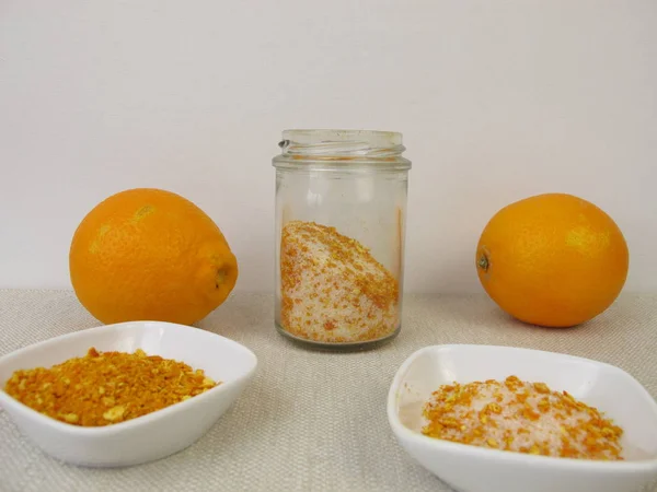 Oranje Suiker Basis Van Gedroogde Zoete Sinaasappelschil Suiker — Stockfoto