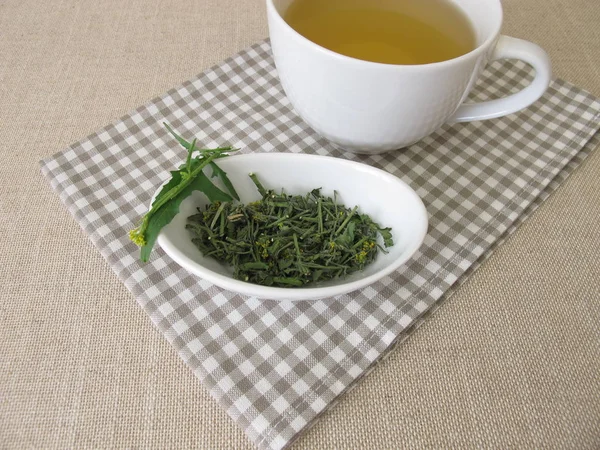 Cup Tea Dried Hedge Mustard — 스톡 사진