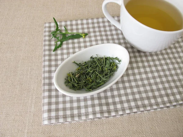 Cup Tea Dried Hedge Mustard — 스톡 사진