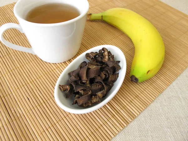 Banana Peel Tea Tea Organic Bananas Peels — Stock Photo, Image