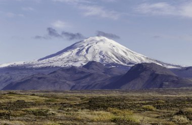 Hekla volcano shot in autumn clipart