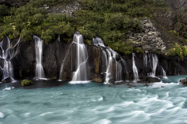Long Exposure Hraunfossar Waterfall Western Iceland — Stock Photo, Image