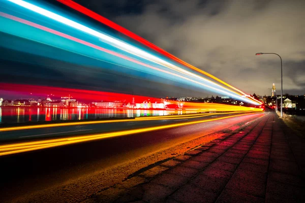 Traffic lines at night — Stock Photo, Image